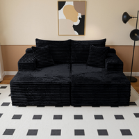 Canapé d'angle trois places en tissu compressé rembourré, garnissage en éponge pure, emballé en carton – Idéal pour l'école, vente en gros directe usine