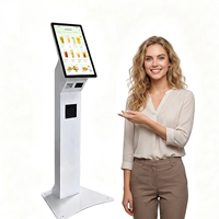 Kiosque de commande en libre-service de 23,8 pouces avec écran tactile, imprimante thermique, terminal de paiement, kiosque à billets, écran LCD pour aéroport, cinéma
