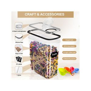 Set di 6 Contenitori Ermetici in Plastica da 4L per Organizzare Dispensa e Cucina, Ideali per Cereali, Farina, Pasta, Noci e Alimenti Secchi - Product Image 2