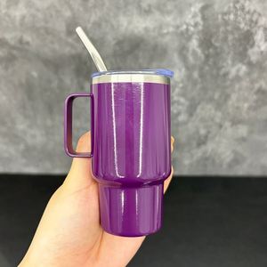 Vaso de chupito de acero inoxidable de 3 oz, varios colores, con asa y pajita metálica para sublimación, ideal para whisky. - Product Image 2