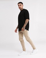 Camiseta de Manga Corta para Hombre, Tejido Sólido 100% Algodón, Diseño Elegante con Hombros Caídos, Corte Semi-Extragrande, para el Mercado Europeo