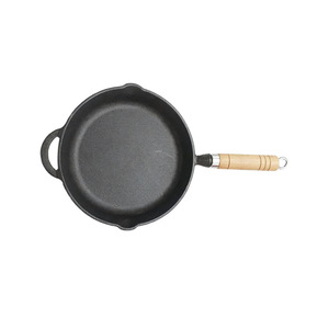 Cast Iron Nonstick Frying Pan Round 28Cm With Wooden Handle For Induction And Gas Stove - Product Image 5