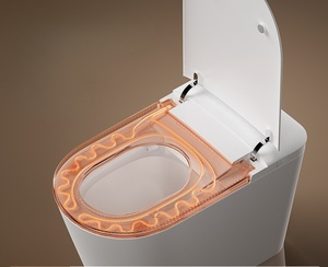 Ensemble WC intelligent mural en céramique avec accessoires, couvercle de toilette électrique, bidet et douchette WC - Product Image 4