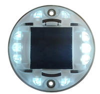 Réflecteur routier solaire LED œil de chat, rond, en plastique, à 360 degrés, haute intensité, prismatique, pour marquage routier, avec une visibilité supérieure à 800 m