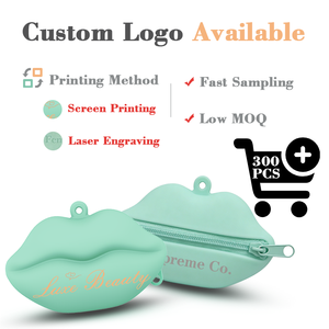 Wholesale Custom Logo Silicone Lip Coin Purse <b>Mini</b> Zipper Wallet Cute Small Change <b>Pouch</b> Bag for Women Girls Fashion Gift - Product Image 6