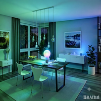 Ampoule décorative LED IP68 RGBW G125 à couleur chaude, anti-scintillement, avec cœur en PC, rétro, à économie d'énergie, petite, alimentée par énergie solaire DC/AC