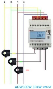 Acrel Adw300w Wifi Không Dây Thông Minh Meter IOT 3-Giai Đoạn Điện Meter Với 3 Chia Hiện Biến - Product Image 4