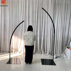 SMOOTH New Arrival Tall Black Curved Arch Metal Floor <b>Stand</b> For <b>Hanging</b> Chandelier Freestanding Lamp Support Prop - Product Image 2