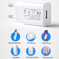Cargador de Pared USB Shenzhen Lvxiangyuan 10W 5V 2A, Adaptador de Viaje con Enchufe para EE. UU. y UE, Certificaciones UL, FCC, DOE, VI, CE, RoHS