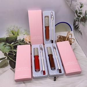 Commercio all'ingrosso a prova di acqua <span class=keywords><strong>Make</strong></span> <span class=keywords><strong>Up</strong></span> rossetto Set Logo personalizzato con rossetto opaco ad alta voce lucidalabbra e Lipliner Set di diamanti rossetto <span class=keywords><strong>Kit</strong></span> - Product Image 6