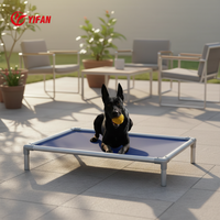Luxuriöses, bissfestes, erhöhtes Hundebett aus Aluminiumlegierung in Schwarz mit abnehmbarem, waschbarem Kühl-Design – Marke YiFan