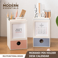 Organisateur de bureau moderne 2027 avec tiroir de rangement et porte-stylos pour la décoration de la maison, du bureau et de l'espace de travail