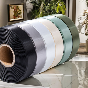 40mm Greyish Blue Single Face Satin <b>Ribbon</b> 100% Polyester Solid Color - Product Image 2