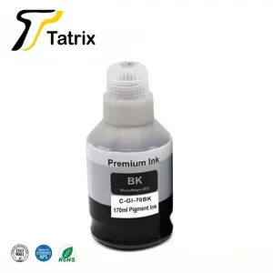Tatrix gi70 tinta GI-70 GI70 GI 70, GI-70 tinta Inkjet isi ulang botol berbasis air kompatibel untuk Printer Canon PIXMA G6010