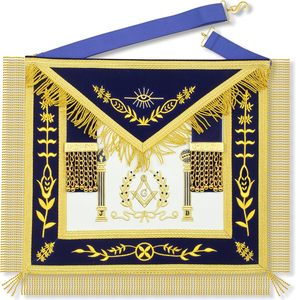 Nouvelle Étole Maçonnique 2026 pour Ancien Maître Maçon, Tablier Couleur Unie avec Col, Décoration Brodé Main en Fil d'Argent, Qualité Supérieure - Product Image 1