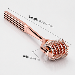 Rouleau sensoriel professionnel en métal à 5 rangées de roulettes Wartenberg, couleur or rose de luxe, pour le spa et le bien-être - Product Image 2