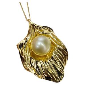 อุปกรณ์ทำเครื่องประดับมุก DIY 31325 จี้เงินแท้ S925 พร้อมลูกปัดกลมขนาด 9-12 มม. ฐานเปล่าสำหรับจี้สีทอง/สีเงิน - Product Image 5