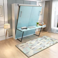 Ensemble de table et étagère pour lit escamotable intelligent et peu encombrant Meuble mural dissimulé avec placard et bureau Style panneau de bois