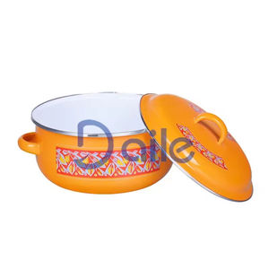 Vente d'usine - Casserole <span class=keywords><strong>en</strong></span> <span class=keywords><strong>fonte</strong></span> avec couvercle et poignée, revêtement émaillé orange, style minimaliste et luxueux pour la cuisine - Product Image 4
