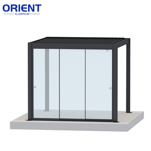 Pergola di Design contemporaneo in alluminio per esterni con <span class=keywords><strong>vetro</strong></span> con Pergola scorrevole in <span class=keywords><strong>vetro</strong></span> liscio e bellissimo pergolato in <span class=keywords><strong>vetro</strong></span> - Product Image 4