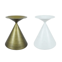 Base de table conique design nordique de luxe Table de salle à manger basse en laiton et marbre