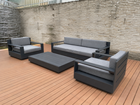 Hangkai Modernes Langlebiges Aluminium-Gartensofa-Set Terrassenmöbel-Set Luxuriöses Outdoor-Sofa für Hotel-Außenmöbel