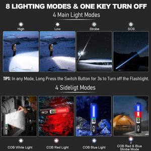Powerful P50 Type-C Power Range Hunting Torch <strong>Light</strong> <strong>9000</strong> <strong>Lumen</strong> High Power LED Flashlight Aluminum Alloy USB Rechargeable IP65 AA - Product Image 5