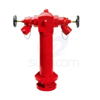 Bouche d'incendie à baril sec extérieur en fonte rouge et noir peint accessoire essentiel d'équipement de lutte contre l'incendie