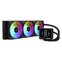 Refroidisseur d'eau pour processeur ICE MONARCH VISION 360 BK en aluminium, boîtier d'ordinateur de jeu, roulement à billes, ARGB, Intel LGA115X/1200/1700/1851 AM4/AM5