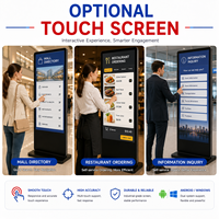 KINGONE zemin standı 43 55 65 inç kapalı interaktif dijital tabela LCD ekran reklam bilgileri dokunmatik ekran Kiosk
