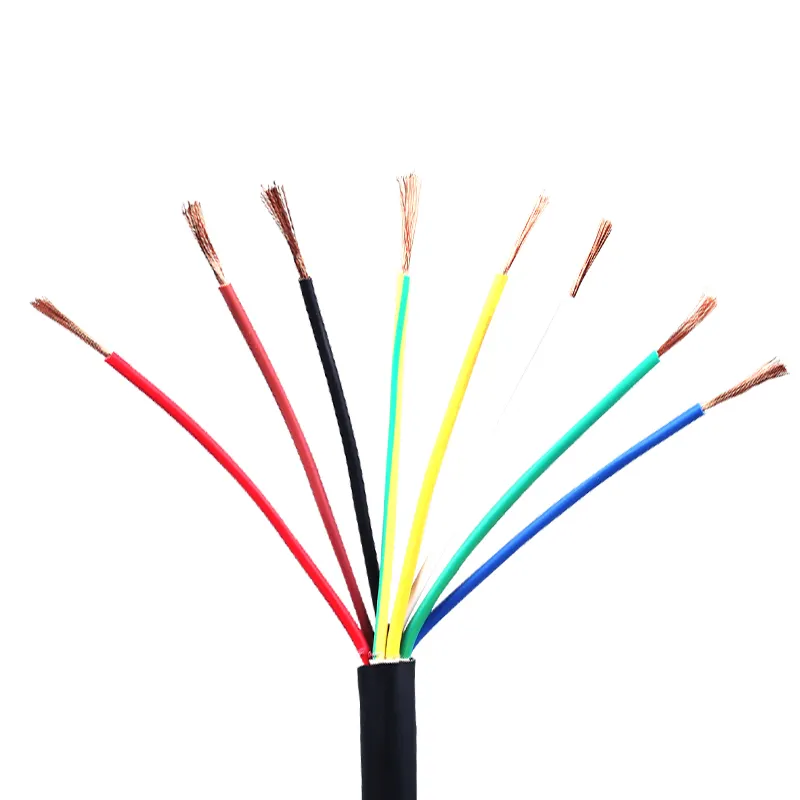 Kabel kawat tembaga 20 22 24 AWG/2 3 5 6 8 core kabel KVV kawat kontrol sinyal berselubung PVC