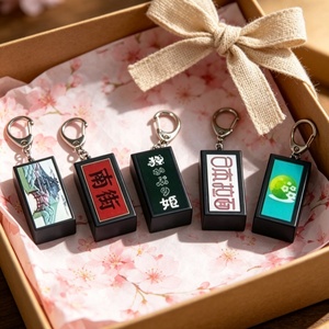 Porte-clés rectangulaire personnalisé en ABS+PS, motif signalisation japonaise, logo de boutique d'anime imprimé UV, souvenir portable avec texte japonais - Product Image 5