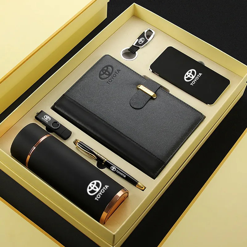 Porte-clés USB de luxe, ensemble cadeau d'affaires, souvenir de société, stylo pour Notebook, flacon sous vide, porte-clés, batterie d'alimentation