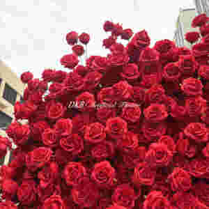 Arche en forme de cœur rouge en tissu de soie, fleurs artificielles, décoration de mariage, Thanksgiving, Pâques, couleurs personnalisables, vente en gros DKB - Product Image 3