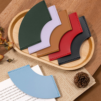 Marque-pages d'angle multifonctionnels et mignons en cuir PU, marque-pages en forme d'éventail, clips de page tendance pour les amateurs de livres