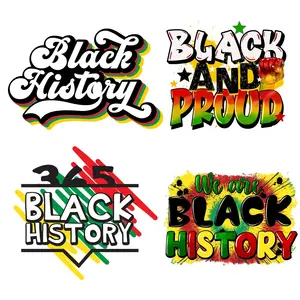 Chemises personnalisées en usine logo histoire des Noirs impression en vinyle plusieurs couleurs presse à chaud film impression par transfert dtf pour t-shirt