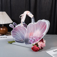 Boîte d'emballage créative en acrylique pour fleurs de fête d'anniversaire, tendance mode, avec nœud et ruban, pour cadeaux floraux, vente en gros