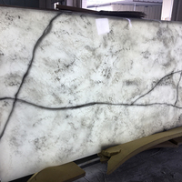 Faux Panneaux muraux Pierre artificielle Panneaux muraux en pierre translucide Feuille d'albâtre blanche et grise rétroéclairée