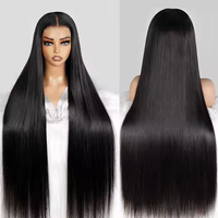 Perruque 360 Full Lace en Cheveux Humains, Perruques Brésiliennes en Cheveux Humains Vierges, Perruques Lace Front Pas Chères, Perruques Frontales HD Transparentes pour Femmes Noires