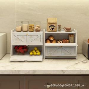 Estante de Almacenamiento de Madera Moulinex, Tamaño L, Doble Capa, Organizador de Encimera de Cocina, Color Retro, Madera Maciza, Soporte para Frutas y Aperitivos - Product Image 5