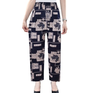 <span class=keywords><strong>Pantalon</strong></span> d'hiver pour <span class=keywords><strong>femme</strong></span> en soie de mûrier modal de qualité supérieure, <span class=keywords><strong>grande</strong></span> <span class=keywords><strong>taille</strong></span>, imprimé floral, <span class=keywords><strong>taille</strong></span> élastique, coupe capri légèrement évasée - Product Image 5