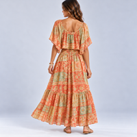 Ensemble deux pièces imprimé tendance pour l'été 2027 : Robe longue ample et ensemble deux pièces hawaïen en rayonne de haute qualité