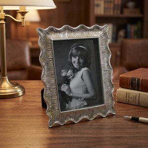 <strong>Antique</strong> Wavy Scallop Ribbed Poly Resin Handmade Eco-Friendly Rectangular Photo <strong>Frame</strong> Retro Textured Decor Desktop <strong>Frame</strong> - Product Image 6