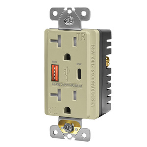 Tomacorriente de Pared de 1 Plaza con 2 Puertos USB-A, 120V 15A, Plástico, Estilo Moderno, Interruptor Decorativo, IP20, Cable de 0.5m - Product Image 2