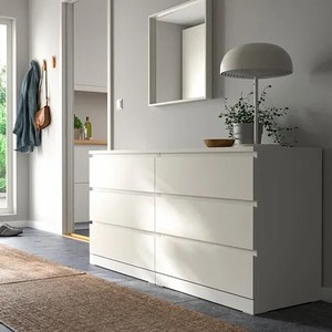 Commode moderne blanche à 6 tiroirs Mobilier de salon de style nordique avec bois MDF pour la maison ou l'hôtel - Product Image 4