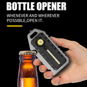 Dual <b>Light</b> Sources EDC Flashlight USB Rechargeable Keychain <b>Light</b> with COB Side <b>Light</b> Emergency <b>Window</b> Breaker Bottle Opener - Product Image 3