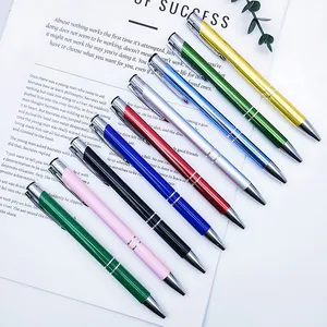 Unique Products Multi-Colored Clear Ink Retractable Business Gift Ballpoint Pens Aluminum Touch Logo Print Custom Pens for Kids