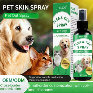 Spray <span class=keywords><strong>anti</strong></span>-puces et tiques pour chiens et chats, répulsif <span class=keywords><strong>naturel</strong></span> contre les puces, tiques et moustiques, action rapide, respectueux de la peau, 100 ml - Product Image 1