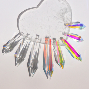 AB Prism Crystal 38mm 55mm 63mm 76mm Crystal Chandelier Icicle <b>Drop</b> Pendant Wedding Decorations DIY - Product Image 3