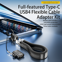 Nouveau design, câble de données USB Type-C vers Type-C en cuivre pur, 80 Gbps, 16K HD Audio, transfert flash, charge 240W, pour ordinateur